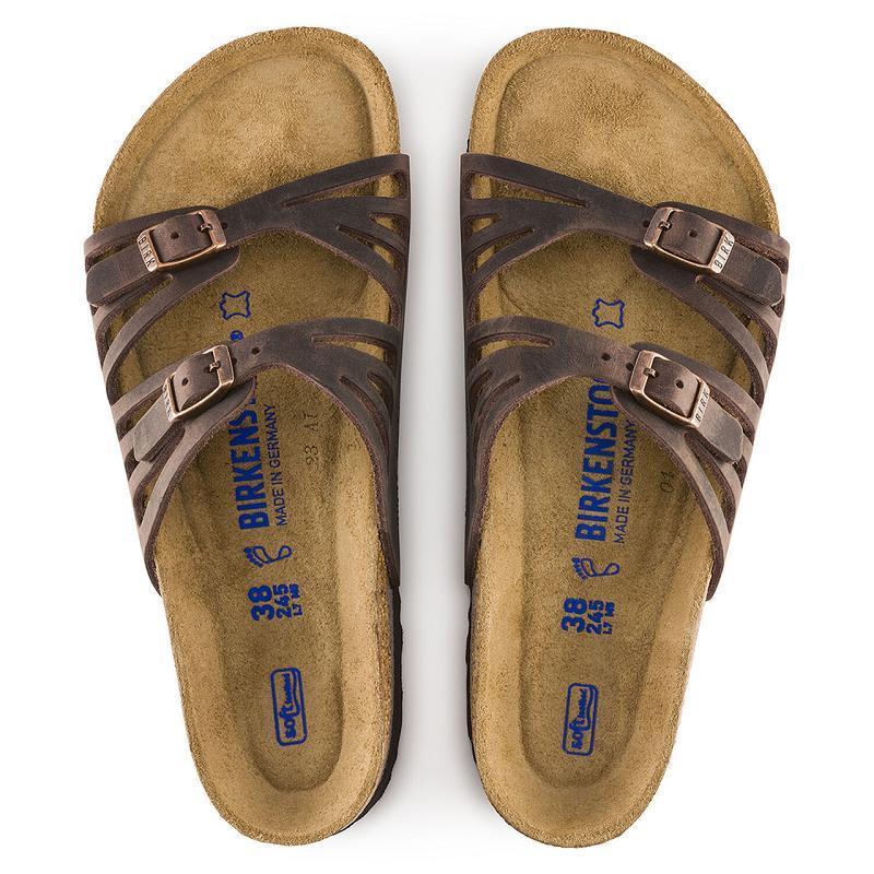 Birkenstock Granada Soft Footbed Oiled Læder Sandaler Dame Kaffe | DK 344UZG